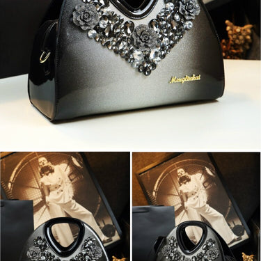 Luxury Fashion Diamond Female Dumpling Genuine Leather Tote Party Shoulder Messenger Handbag  -  GeraldBlack.com