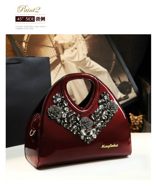 Luxury Fashion Diamond Female Dumpling Genuine Leather Tote Party Shoulder Messenger Handbag  -  GeraldBlack.com