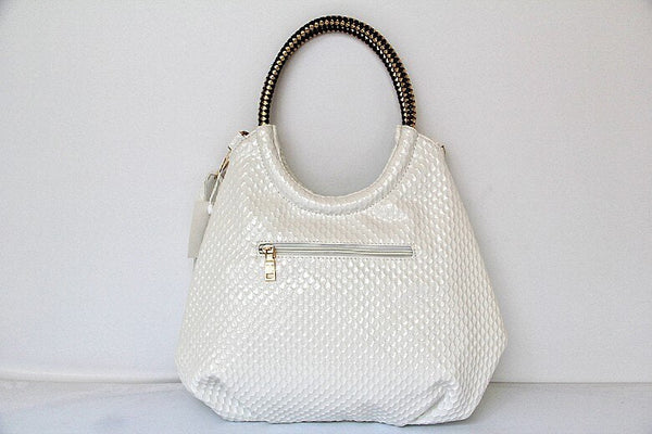 Luxury Fashion Diamond Women Genuine Leather Shoulder Slung White Rhinestone Messenger Crossbody Handbag  -  GeraldBlack.com