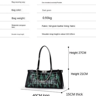 Luxury Fashion Genuine Leather Women Designer Handbags Crocodile Pattern Tote Bag Shoulder Underarm Handbag  -  GeraldBlack.com