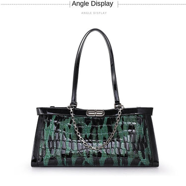 Luxury Fashion Genuine Leather WomenDesigner Handbags Crocodile Pattern Tote Bag Shoulder Underarm Handbag  -  GeraldBlack.com