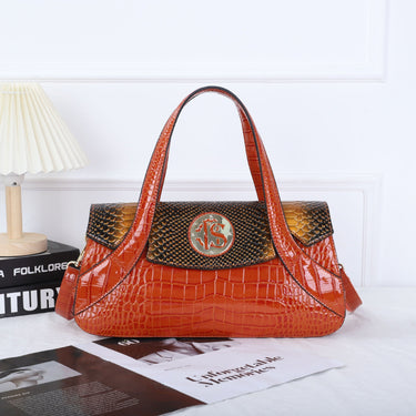 Luxury Fashion Leather Women's Handbag Snake Pattern Large Capacity Middle-Aged Mom Shoulder Messenger Bags  -  GeraldBlack.com