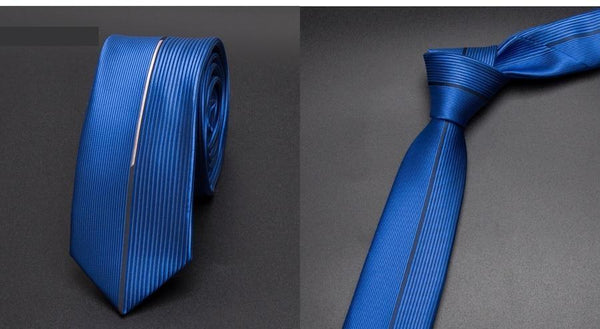 Luxury Fashion Men's 5cm Skinny Striped Jacquard Business Neckties - SolaceConnect.com