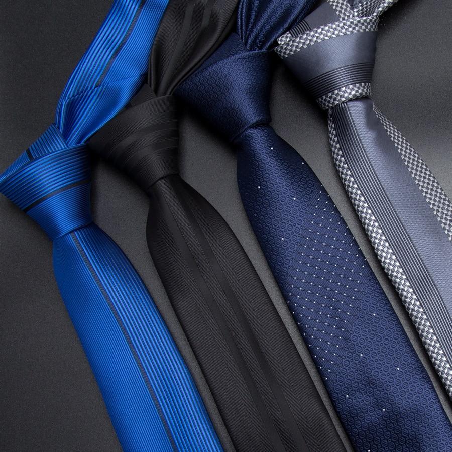 Luxury Fashion Men's 5cm Skinny Striped Jacquard Business Neckties  -  GeraldBlack.com
