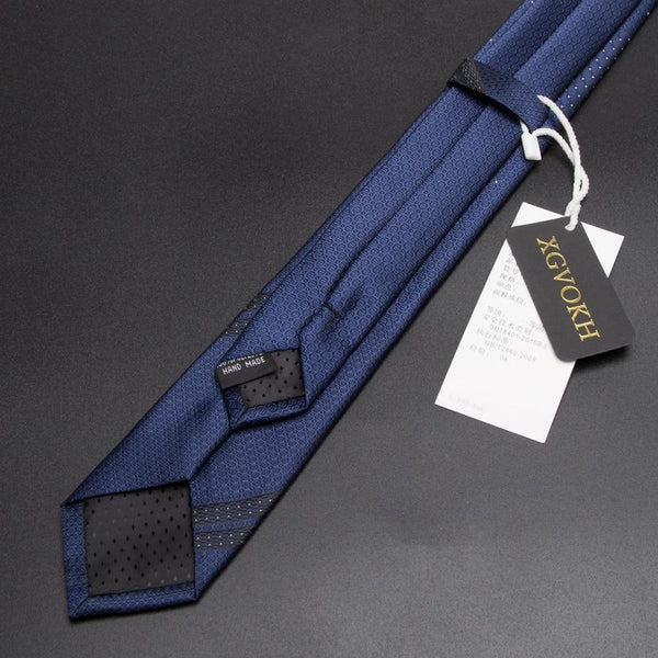 Luxury Fashion Men's 5cm Skinny Striped Jacquard Business Neckties  -  GeraldBlack.com