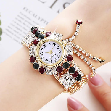 Luxury Fashion Rhinestones Relogio Feminino Bracelet Wrist Watches  -  GeraldBlack.com