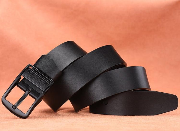 Luxury Fashion Solid Design Genuine Cow Leather Strap Belts for Men - SolaceConnect.com