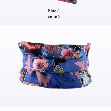 Luxury Flower Pattern Wide Belts for Women Dress Belts Wrap Around Fabric Waistband for Jeans Golden  -  GeraldBlack.com
