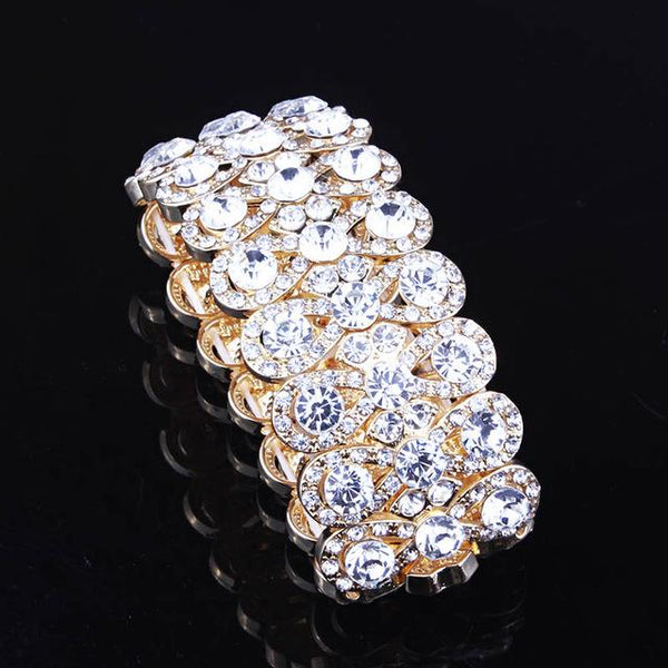 Luxury Full Crystal Rhinestones Gold Color Charm Bracelet for Women - SolaceConnect.com