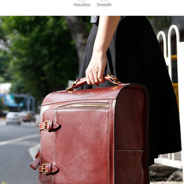 Luxury Genuine Leather Spinner Travel Suitcase Bag for Men and Women  -  GeraldBlack.com