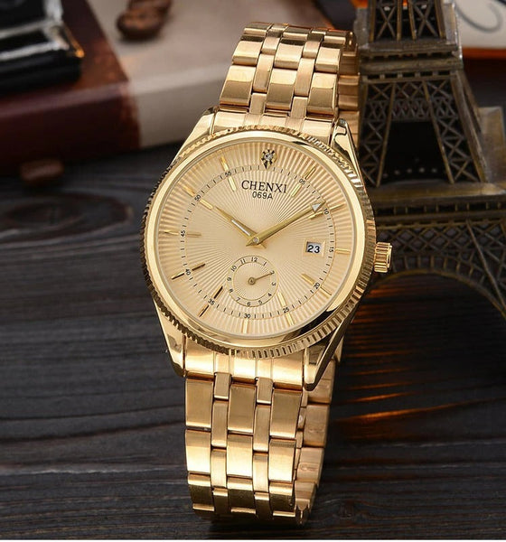 Luxury Gold Watch for Men with Complete Calendar & Auto Date ...