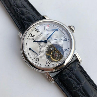 Luxury Hand Wind Mechanical Round Steel Dial Watches for Men - SolaceConnect.com