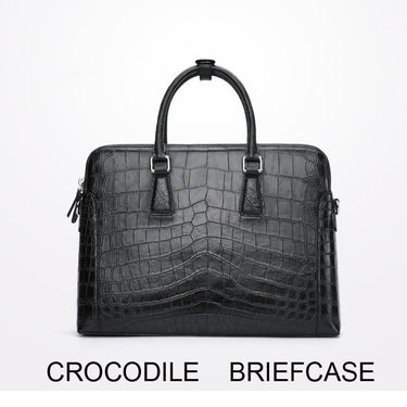 Luxury High End Men Crocodile Leather Briefcase Business Handbag Shoulder Bag High Capacity Office Bag 50  -  GeraldBlack.com
