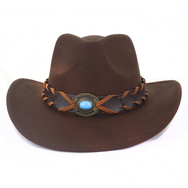 Luxury Jewels Western Cowboy Curling Brim Wedding Cowgirl Hats Sombrero Cap  -  GeraldBlack.com