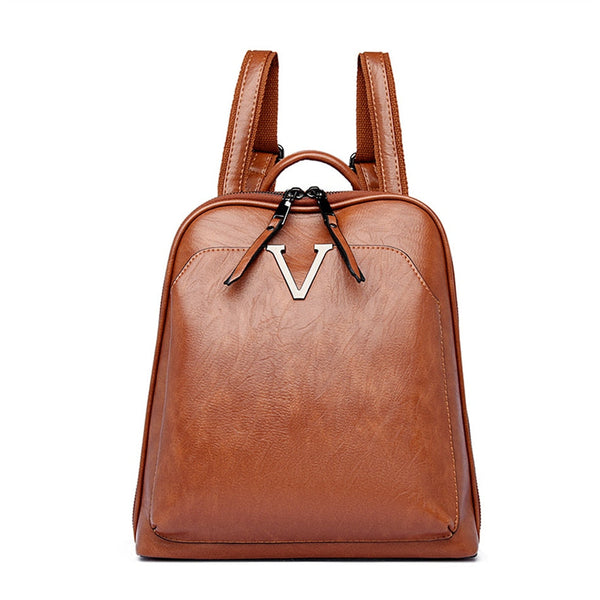 Luxury Leather 4 In 1 Backpacks Vintage Women Shoulder Crossbody Bookbags Handbags and Purses Large  -  GeraldBlack.com