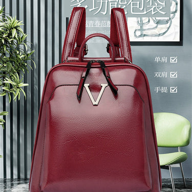 Luxury Leather 4 In 1 Backpacks Vintage Women Shoulder Crossbody Bookbags Handbags and Purses Large Sac  -  GeraldBlack.com