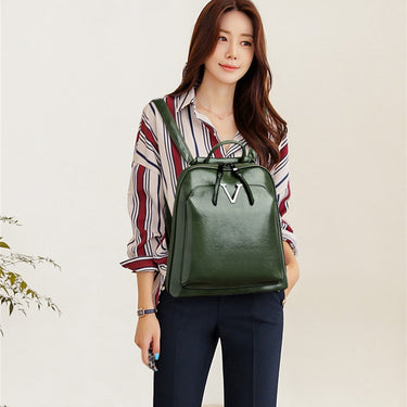 Luxury Leather 4 In 1 Backpacks Vintage Women Shoulder Crossbody Bookbags Handbags and Purses Large Sac  -  GeraldBlack.com