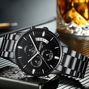 Luxury Men's Automatic Date Relogio Masculino Quartz Gold Watches - SolaceConnect.com