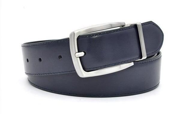 Luxury Men's Real Leather 35mm Reversible Buckle Belt Black Brown Colors - SolaceConnect.com
