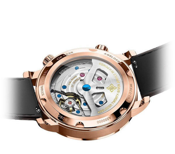 Luxury Men's Sapphire Dual Time Worldtime Automatic Mechanical Watch - SolaceConnect.com