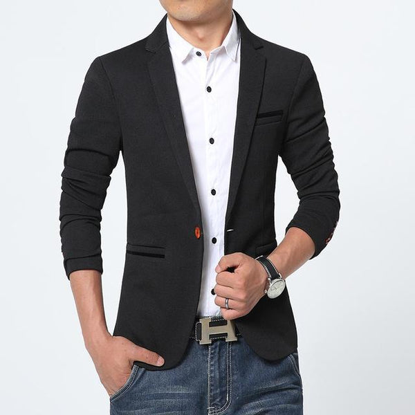 Luxury Men's Spring Fashion Slim Fit Terno Masculino Blazer Suit - SolaceConnect.com