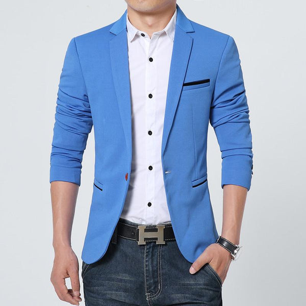 Luxury Men's Spring Fashion Slim Fit Terno Masculino Blazer Suit  -  GeraldBlack.com