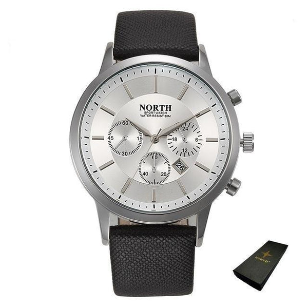 Luxury Men's Waterproof Genuine Leather Casual & Business Style Wristwatch - SolaceConnect.com