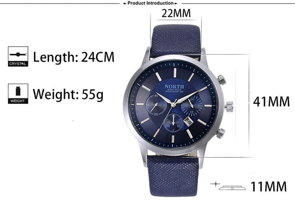 Luxury Men's Waterproof Genuine Leather Casual & Business Style Wristwatch  -  GeraldBlack.com