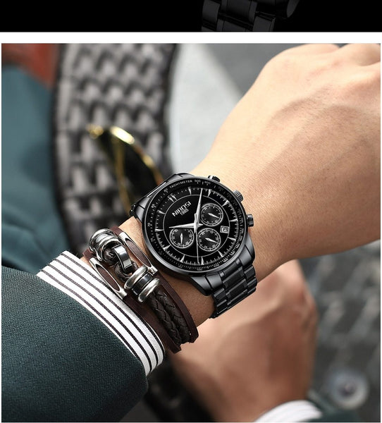 Luxury Men's Waterproof Military Sports Gold Quartz Wrist Watches - SolaceConnect.com
