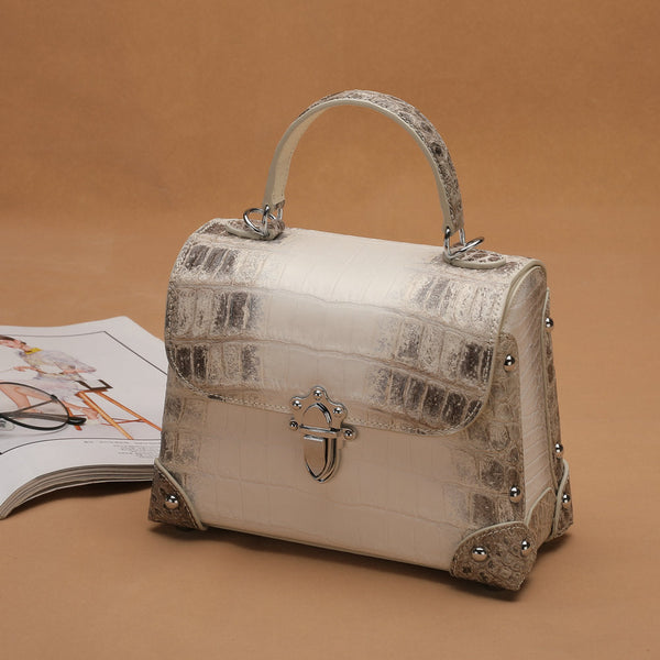 Luxury Nile Crocodile Leather Women's Shoulder Bag Large Capacity Messenger Handbag 45  -  GeraldBlack.com