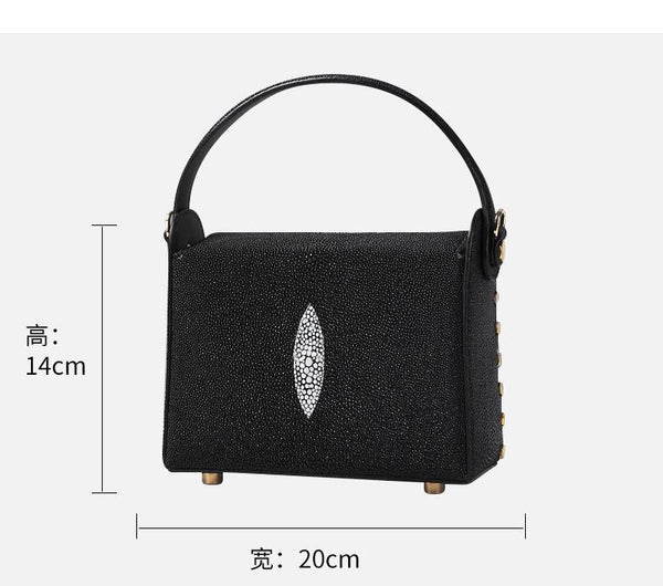 Luxury Pearl Fish Skin Women Fashion Box Luxury Shoulder Messenger Small Square Handbag 50  -  GeraldBlack.com