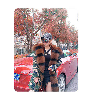 Luxury Real Fox Fur Collar Parkas Winter Jacket Women Female Clothing Coat with Fur Cuffs Thick Overcoat  -  GeraldBlack.com
