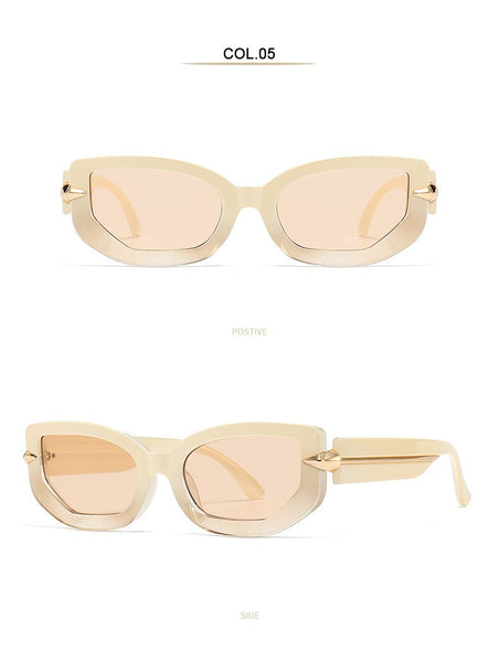 Luxury Rectangle Sunglasses Women Gradient Lens Green Yellow Sun Glasses UV400 Lady Fashion Shades  -  GeraldBlack.com
