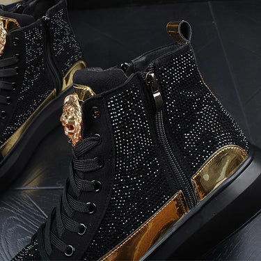 Luxury rhinestones Men Hip-hop Casual Shoes Trainers Height Increasing  Shoes Zapatillas Hombre A6  -  GeraldBlack.com