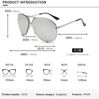 Luxury Rimless Clear Lens Aviation Designer Sunglasses for Women - SolaceConnect.com