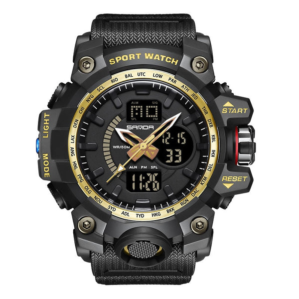 Luxury Round Waterproof Sports Military Quartz Wristwatch for Men  -  GeraldBlack.com