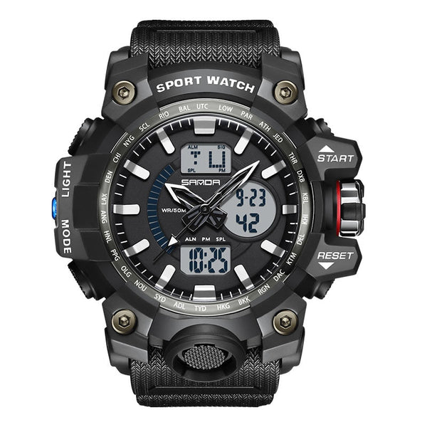 Luxury Round Waterproof Sports Military Quartz Wristwatch for Men  -  GeraldBlack.com