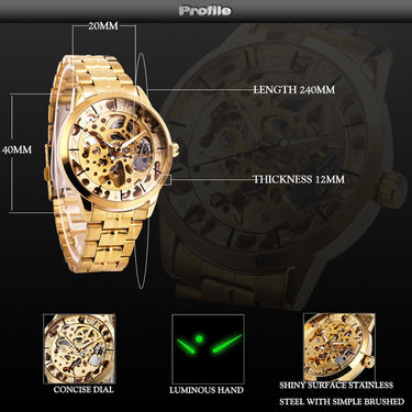 Luxury Skeleton Retro Men's Automatic Mechanical Wristwatches - SolaceConnect.com