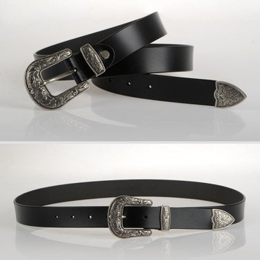 Luxury Solid Fashion Belts with Light Gray Metal Buckle for Women  -  GeraldBlack.com