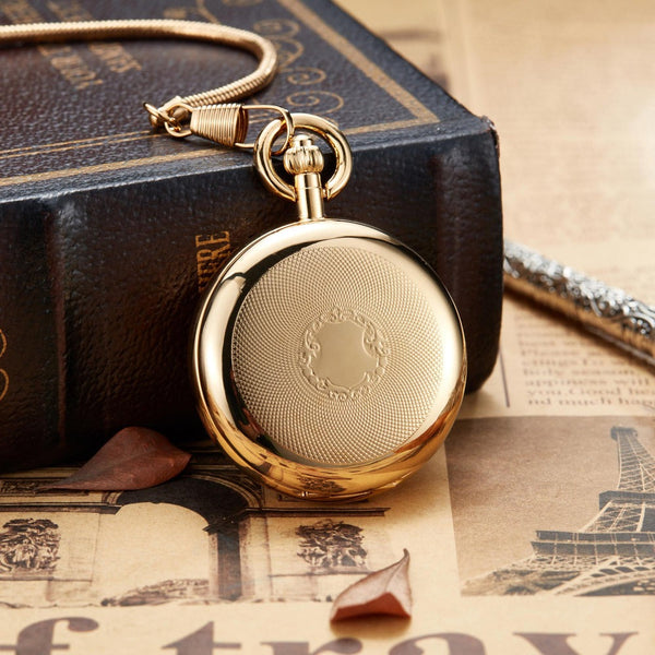 Luxury Vintage Copper Gold Square Hand Wind Mechanical Pocket FOB Watch  -  GeraldBlack.com