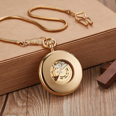 Luxury Vintage Copper Gold Square Hand Wind Mechanical Pocket FOB Watch  -  GeraldBlack.com
