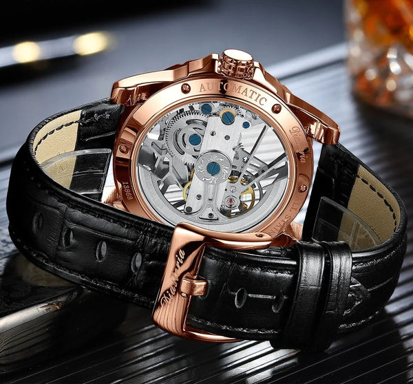 Luxury Watch Men Automatic Mechanical Watch Mens Fashion Gold Stainless Steel Waterproof Watches  -  GeraldBlack.com