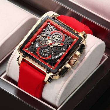 Luxury Waterproof Quartz Square Wrist Watches for Men Date Sports Silicone Clock Montre Homme  -  GeraldBlack.com