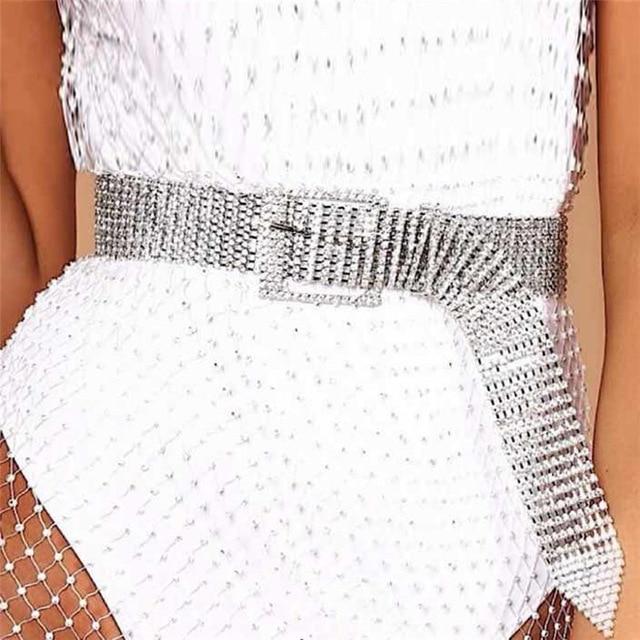 Luxury Women's 10 Rows Diamante Crystal Full Rhinestone Chain Waist Belts - SolaceConnect.com