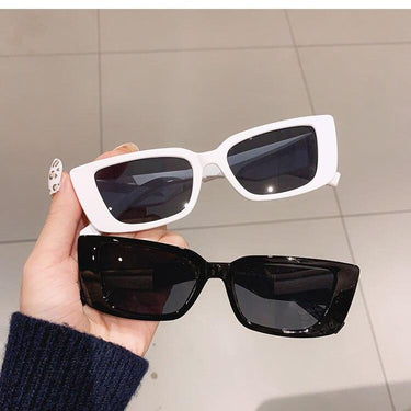 Luxury Women's Blue Gradient UV400 Rectangle Shades Small Cat Eye Sunglasses  -  GeraldBlack.com