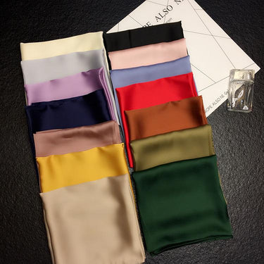 Luxury Women's Soft Silk Bandana Solid Color Square Pashmina Scarves - SolaceConnect.com
