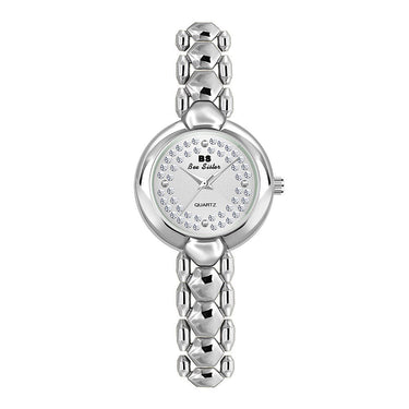 Luxury Women's Stainless Silver Small Dial Waterproof Bracelet Wristwatch  -  GeraldBlack.com