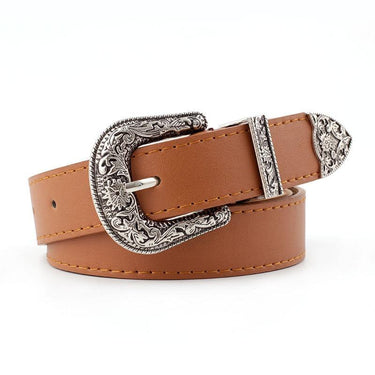 Luxury Women's Western Cowgirl Metal Buckle Leather Waist Belt Waistband  -  GeraldBlack.com