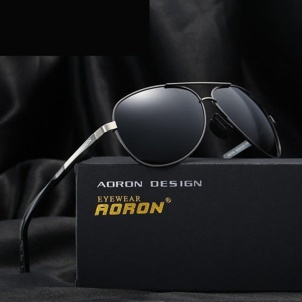 Male Metal Aluminum Frame UV400 Anti-glare Polarized Sunglasses Goggles - SolaceConnect.com