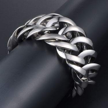 Massive Metal Bikers Jewelry 33MM Stainless Steel Curb Chain Bracelets For Man Bracelets Bangles Gift For Husband friends  -  GeraldBlack.com